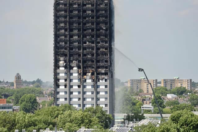 Grenfell Tower after firefighters extinguished the flames 