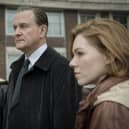 Emun Elliot, Hugh Bonneville and Charlotte Cooper in The Gold.