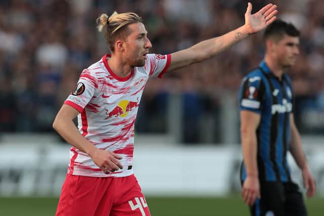 Kevin Kampl is one of three RB Leipzig players who are suspended for the Europa League semi-final first leg against Rangers. (Photo by Emilio Andreoli/Getty Images)
