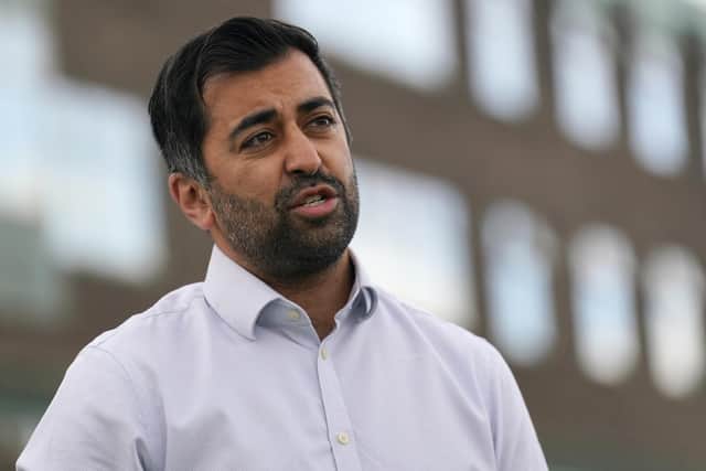 Health Secretary Humza Yousaf speaks to the media during a visit to Falkirk Community Hospital to announce additional funding to develop the Hospital at Home scheme. Picture date: Thursday May 12, 2022.
