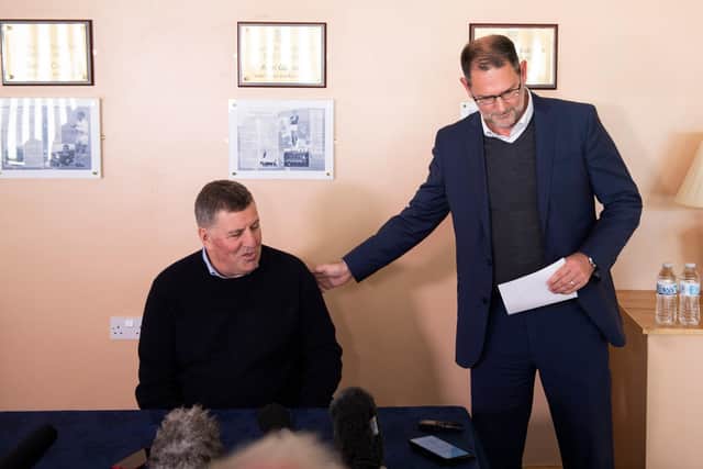 Mark McGhee in unveiled as the new manager of Dundee alongside managing director John Nelms.
