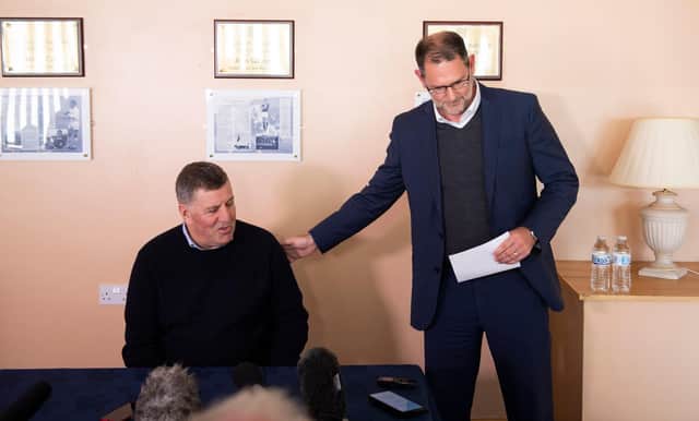 Mark McGhee in unveiled as the new manager of Dundee alongside managing director John Nelms.