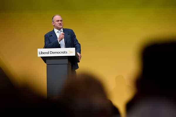 Sir Ed Davey speaks at a Liberal Democrat Conference. Picture: Finnbarr Webster/Getty Images
