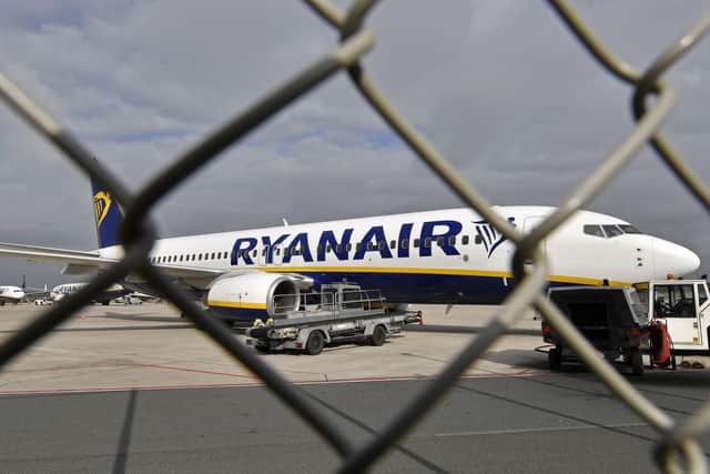 Ryanair flew 27.5 million people in the year to March 2021, down from 148.6 million in the previous year. Picture: AP Photo/Martin Meissner