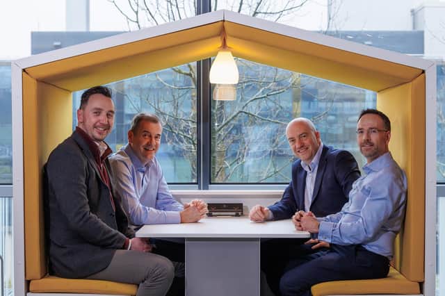 Mark Sterritt (British Business Bank), Adam Christie (Calcivis), Paul Callaghan (Scottish National Investment Bank) and David Milroy (Maven Capital Partners).