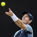 Andy Murray served well to defeat Stefanos Tsitsipas.