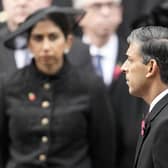 Rishi Sunak and Suella Braverman at Sunday's National Service of Remembrance before the Prime Minister sacked his Home Secretary (Picture: Kin Cheung - WPA Pool/Getty Images)