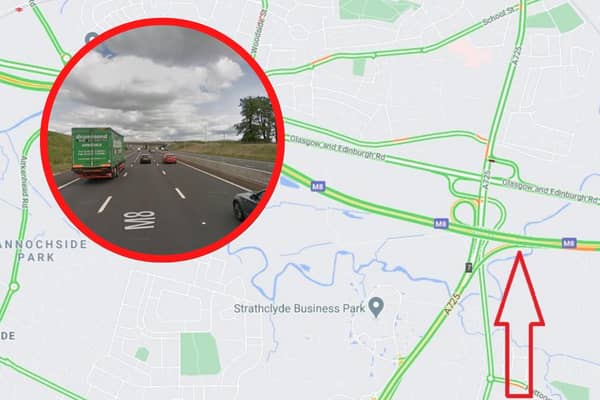 Near J7a on the M8 where the crash happened on Thursday evening at about 9pm picture: Traffic Scotland