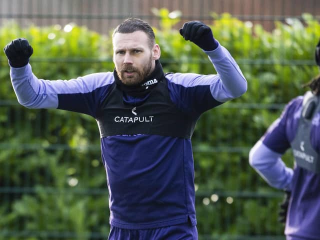 Martin Boyle during a Hibernian training session at the Hibernian Training Centre, on December 08, 2023. (Photo by Paul Devlin / SNS Group)