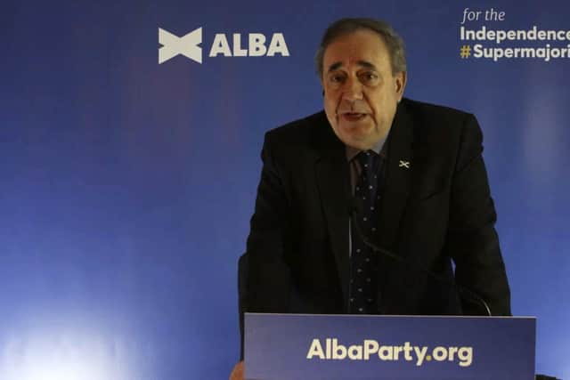 Alex Salmond at the launch of the Alba Party.