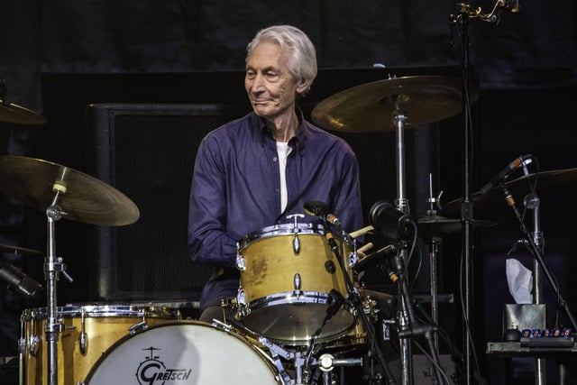 Rolling Stones drummer Charlie Watts during the band's concert at Murrayfield Stadium in July 2018.