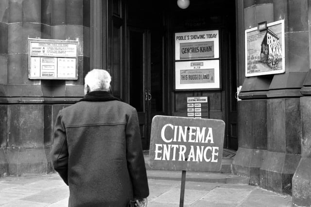 The entrance to Poole's Synod Hall Cinema, in Castle Terrace, which was set to close in October 1965.