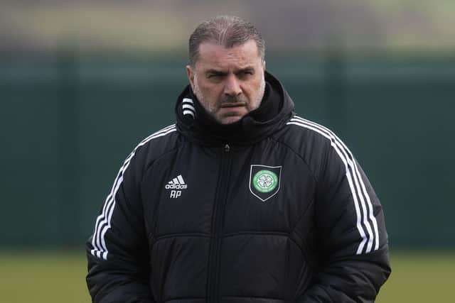 Celtic manager Ange Posetcoglou during a training session at Lennoxtown on Friday. (Photo by Craig Foy / SNS Group)