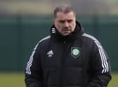 Celtic manager Ange Posetcoglou during a training session at Lennoxtown on Friday. (Photo by Craig Foy / SNS Group)