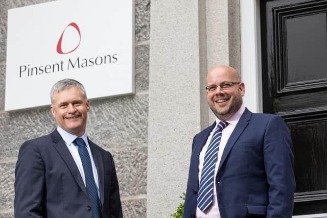 The new recruit with Richard Scott (right), partner and head of Pinsent Masons’ Aberdeen office. Picture: contributed.
