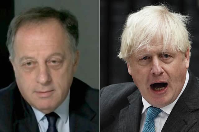 BBC chairman Richard Sharp (left) and former prime minister Boris Johnson (right)