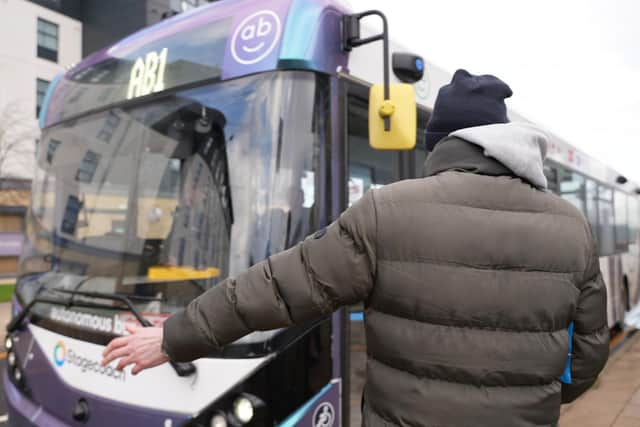 All aboard - the first 'driverless' bus ran with passengers for the first time