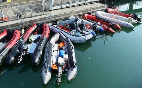 Some of the small inflatables seized during the operation
Pic: NCA