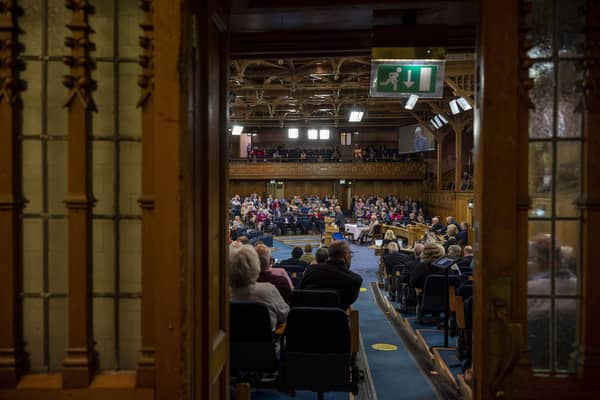 A morning session at the Church of Scotland's General Assembly in May. There was a palpable sense of anxiety, regret and fear at this year's gathering, where Kirk business is examined and decisions made on the way ahead, writes Stuart Kelly. PIC: Andy O'Brien.