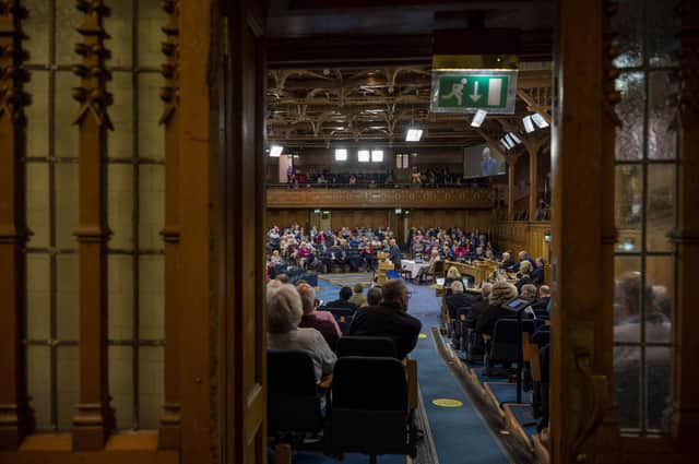 A morning session at the Church of Scotland's General Assembly in May. There was a palpable sense of anxiety, regret and fear at this year's gathering, where Kirk business is examined and decisions made on the way ahead, writes Stuart Kelly. PIC: Andy O'Brien.
