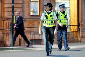 Police Scotland chief constable Jo Farrell on patrol in Glasgow city centre. Photo: Jane Barlow/PA Wire