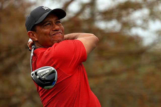 Tiger Woods in action in the PNC Championship at the Ritz Carlton Golf Club in Orlando, Florida last month. Picture: Mike Ehrmann/Getty Images.