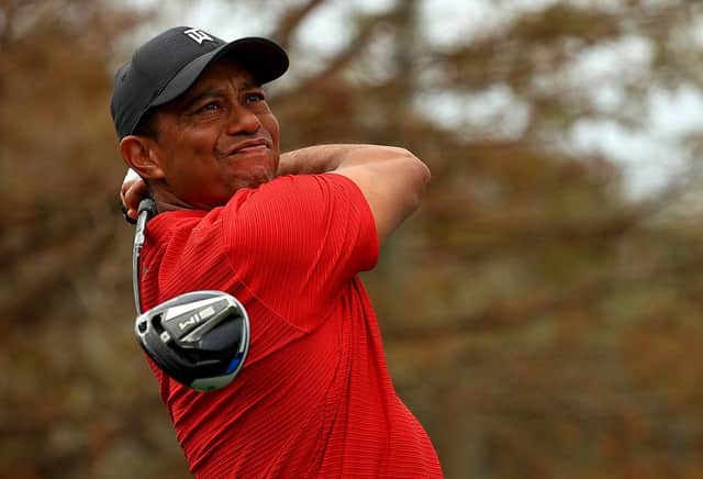 Tiger Woods in action in the PNC Championship at the Ritz Carlton Golf Club in Orlando, Florida last month. Picture: Mike Ehrmann/Getty Images.