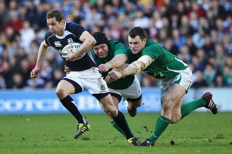 Full-back Chris Paterson scored a total of 22 tries for Scotland during his 109 cap-career spanning the years 1999–2011.