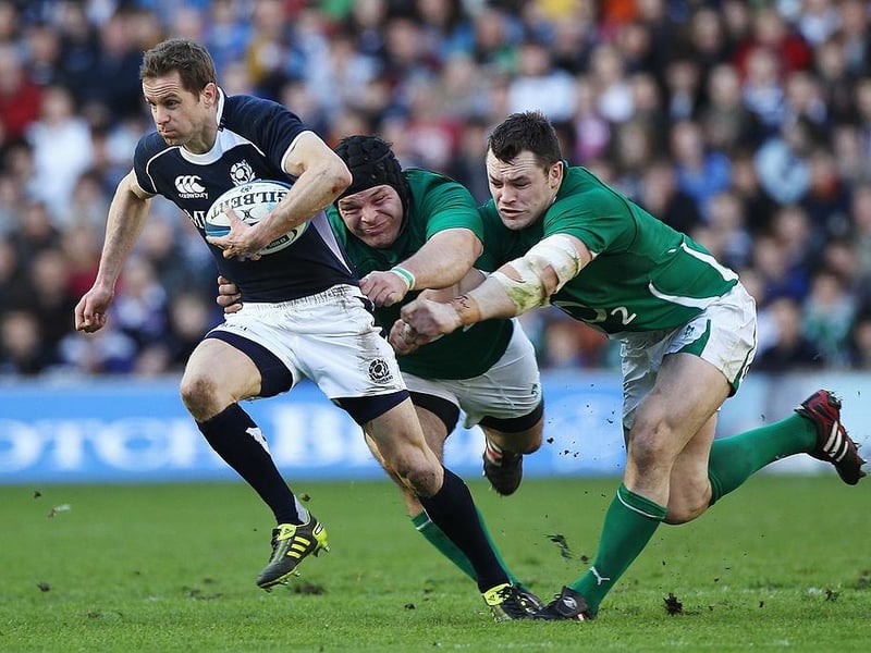 Full-back Chris Paterson scored a total of 22 tries for Scotland during his 109 cap-career spanning the years 1999–2011.