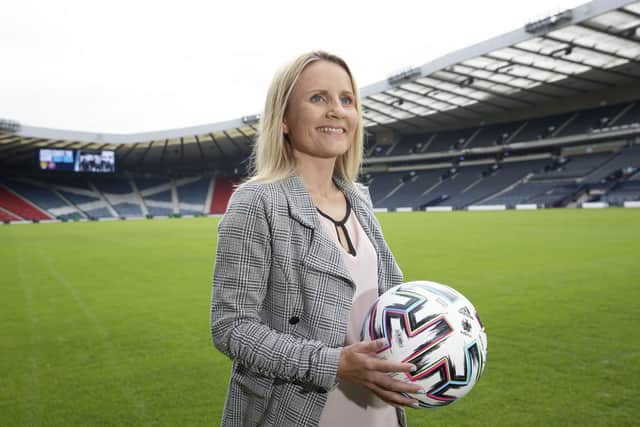 The Scottish FA's Head of Girls’ and Women’s Football Fiona McIntyre is pictured at Hampden Park. (Photo by Craig Williamson / SNS Group)