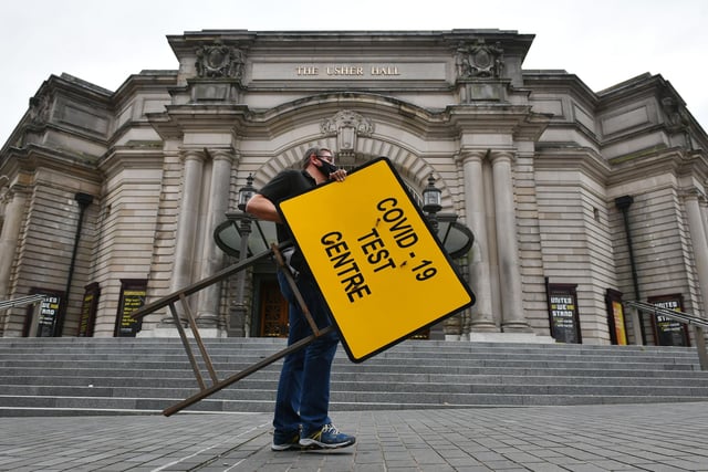 Covid-19 test centre opened up in Edinburgh's Usher Hall