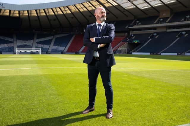 Scotland manager Steve Clarke is looking into the distance after signing a contract extension that allows him the current World Cup qualifying campaign and the Euro 2024 to build on the country's return to the major finals domain in the summer after a 23-year exile. (Photo by Alan Harvey / SNS Group)