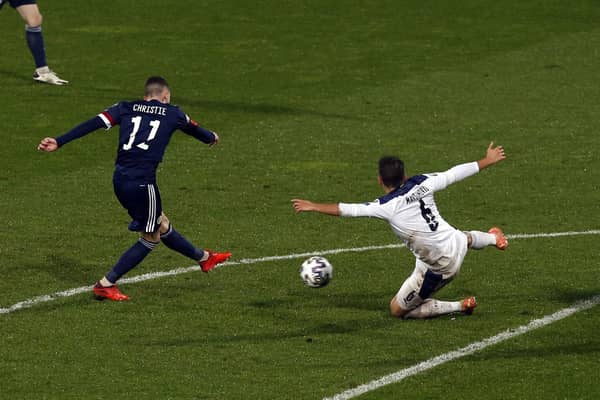 Scotland's Ryan Christie scores against Serbia as Scotland qualify for the delayed Euro 2020 tournament (Picture: Novak Djurovic/PA Wire)