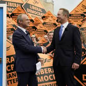Liberal Democrat Leader Sir Ed Davey celebrates with Richard Foord (right), the newly-elected Liberal Democrat MP for Tiverton and Honiton in the Tiverton and Honiton by-election