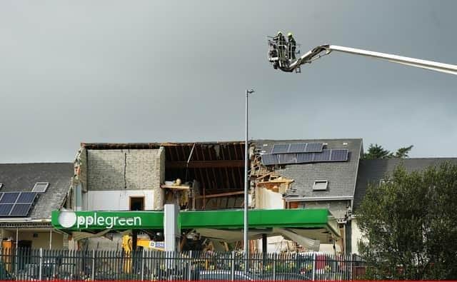 Aftermath: emergency services continue the scene of an explosion at Applegreen service station in the village of Creeslough in Co Donegal. (Photo Best/PA)