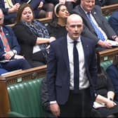 Stephen Flynn, new leader of the Westminster SNP group, is watched by his predecessor, Ian Blackford, as he makes a point in the Commons (Picture: House of Commons/PA)