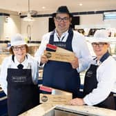 Nigel Ovens of McCaskie's Butchers in Wemyss Bay who has won the UK Butcher's Shop of the Year pictured with his mother Elizabeth and wife Helen (pic: Graeme Hart/Perthshire Picture Agency)