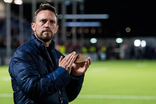 Mike Blair applauds the fans after his final home game as Edinburgh head coach.  (Photo by Ross Parker / SNS Group)