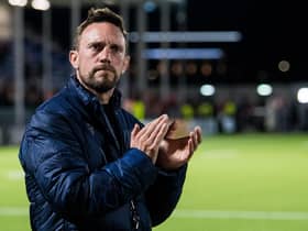 Mike Blair applauds the fans after his final home game as Edinburgh head coach.  (Photo by Ross Parker / SNS Group)