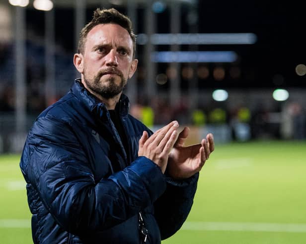 Mike Blair applauds the fans after his final home game as Edinburgh head coach.  (Photo by Ross Parker / SNS Group)