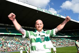 John Hartson at a charity match at Parkhead in 2014. Picture: SNS