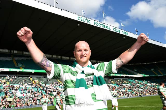 John Hartson at a charity match at Parkhead in 2014. Picture: SNS