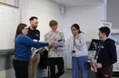 Tom Rocks Maths with students at Maths Masterclass Final