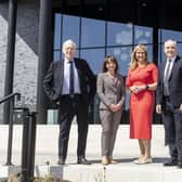 From left: Sir Ian Wood, Deborah O’Neil, ONE's CEO Jennifer Craw, and Richard Lochhead MSP at the ONE BioHub launch. Picture: Newsline Media.