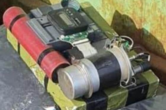 An image of the suspicious object found at Seafield recycling centre on Thursday morning.