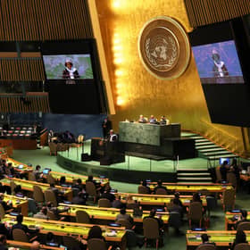 At a special session of the United Nations on March 2, member states voted to condemn Russia over its invasion of Ukraine (Picture: Michael M Santiago/Getty Images)