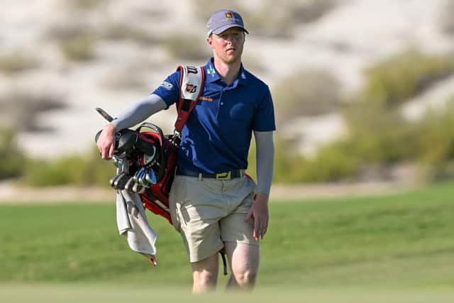 Craig Howie may be carrying his own clubs but it's not stopped him opening up a two-shot lead after 36 holes in the UAE Challenge at Saadiyat Beach Golf Club in Abu Dhabi. Picture; Octavio Passos/Getty Images.