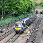 Train approaching Waverley station through Princes Street Gardens in Edinburgh. Picture: Getty