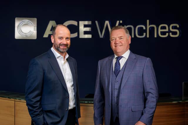 Ashtead Technology chief executive Allan Pirie with founder and chairman of ACE Winches Alfie Cheyne.