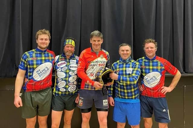 Alex and Rob cycled more than 500 miles from Cardiff to Edinburgh for this year's Doddie Aid (Scottish Fire and Rescue Service)